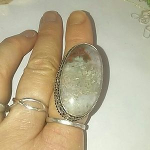 Huge Sri lanka Crazy lace agate 90 cts 925 Ring